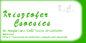 krisztofer csocsics business card